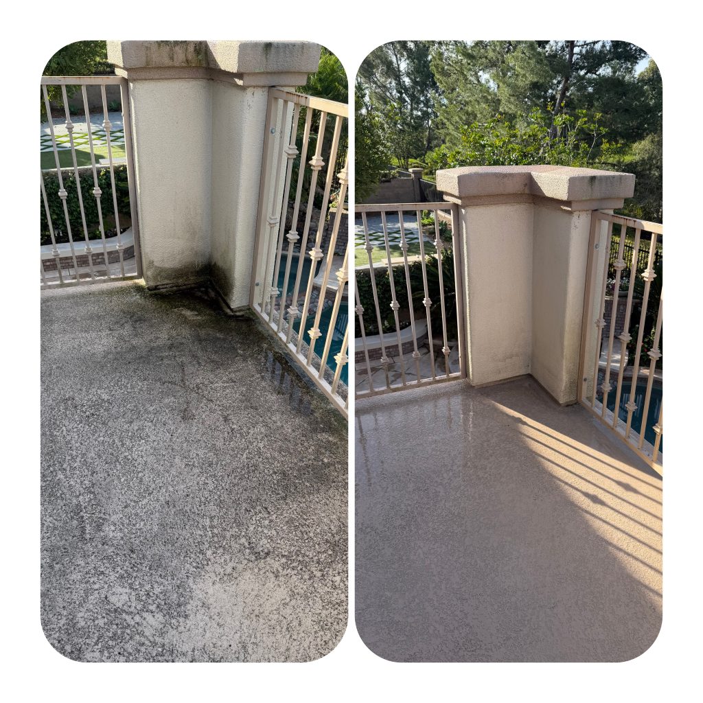 Before and after pressure washing photo