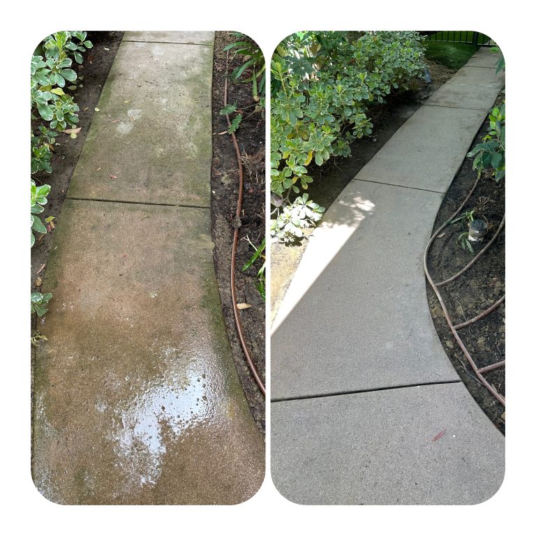 pressure washing driveway before and after
